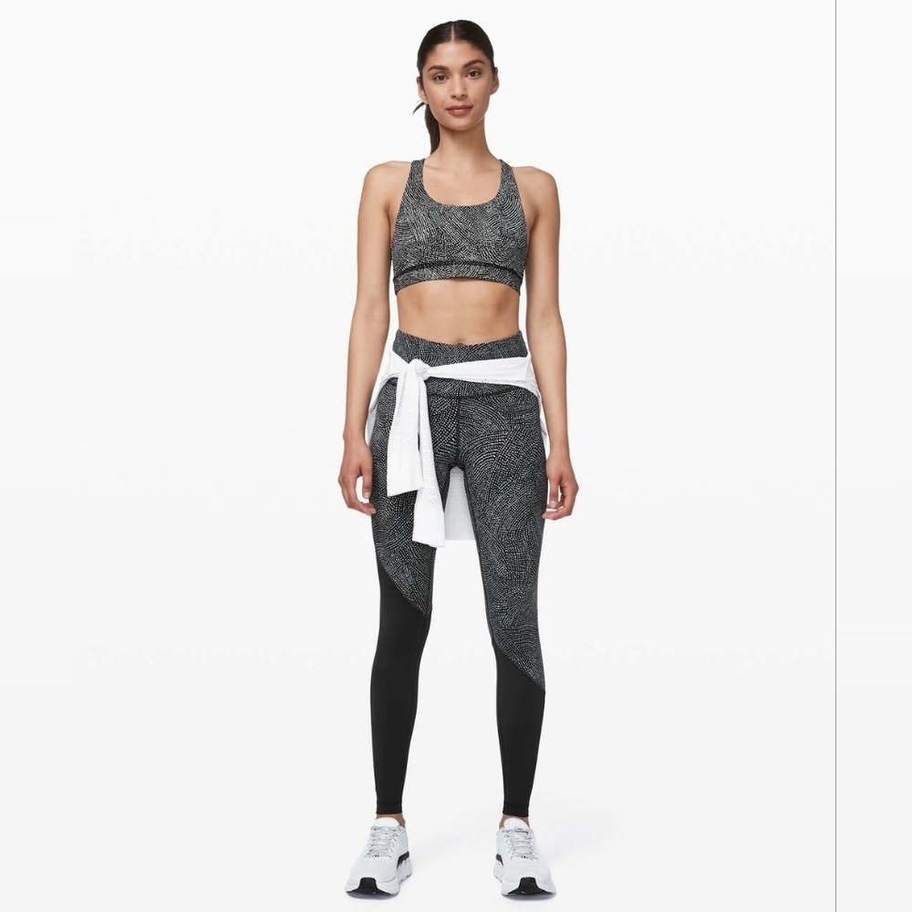Lululemon Speed Wunder Tight *AsymFree Spirit Ice Grey Black / Black